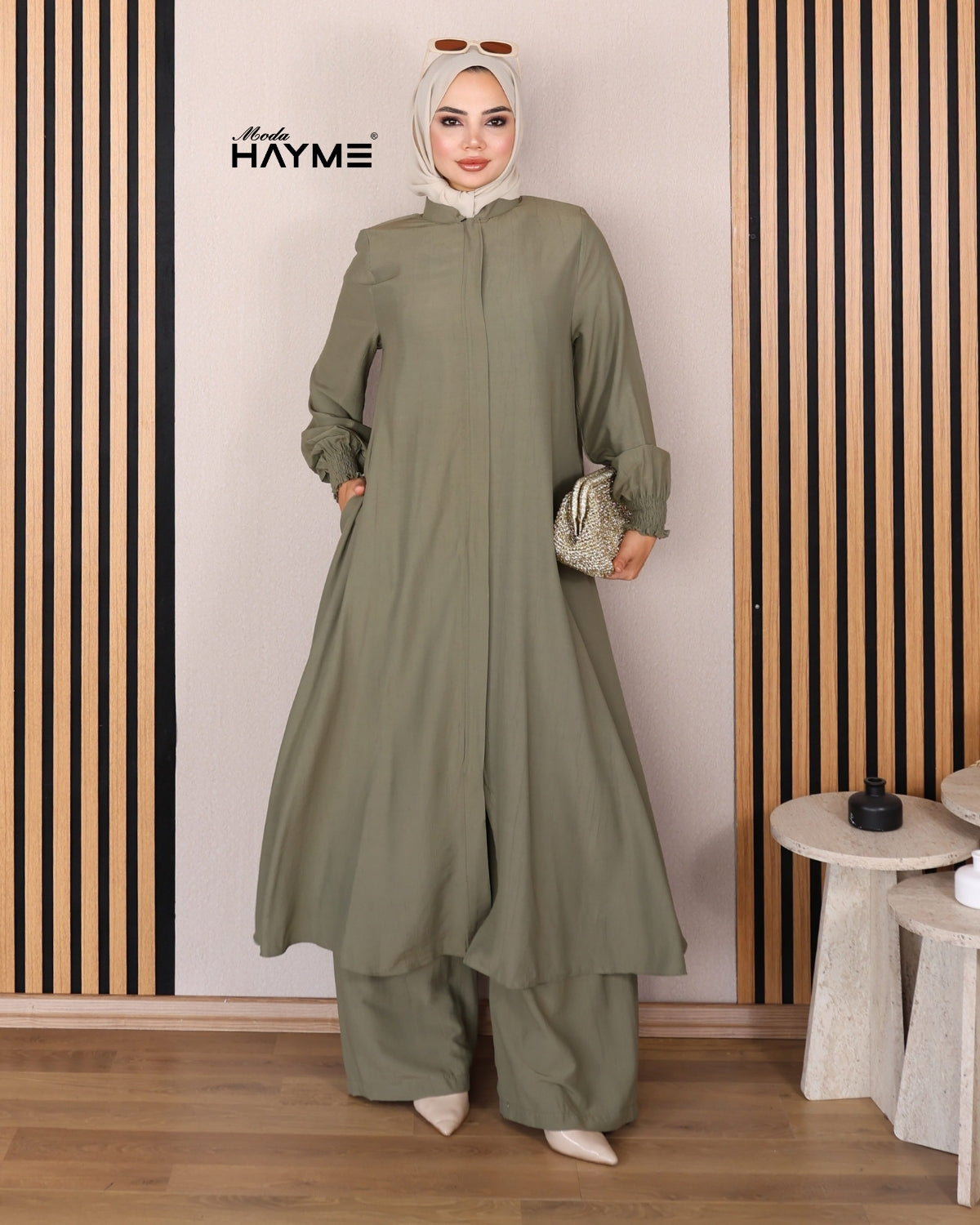 2601 - Mevlana Kesim Tunik Pantolon İkili Tesettür Takım