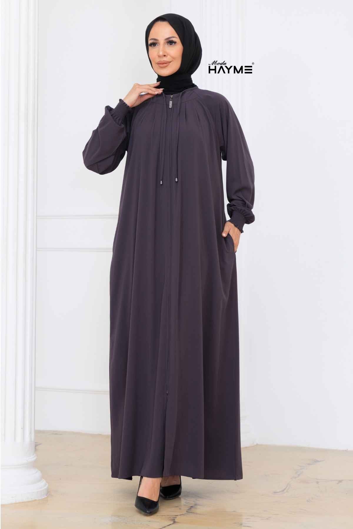 2463 Büzgülü Yaka Reglan Kol Ferace