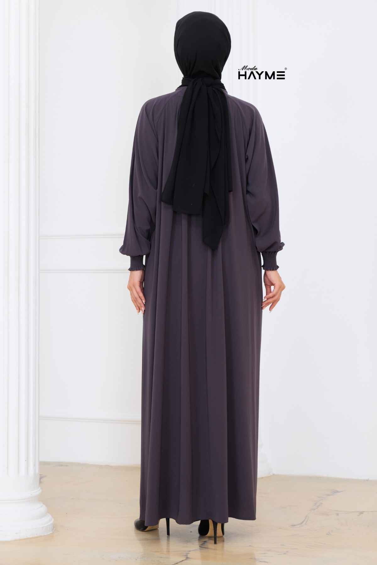 2463 Büzgülü Yaka Reglan Kol Ferace