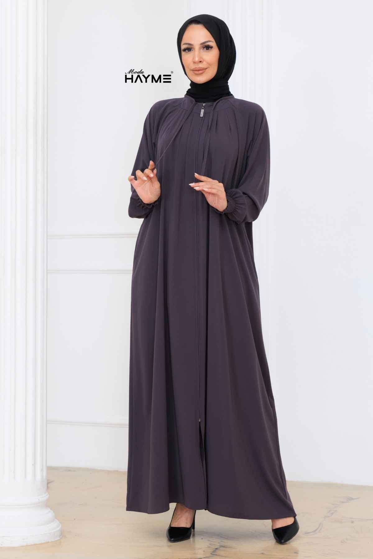 2463 Büzgülü Yaka Reglan Kol Ferace