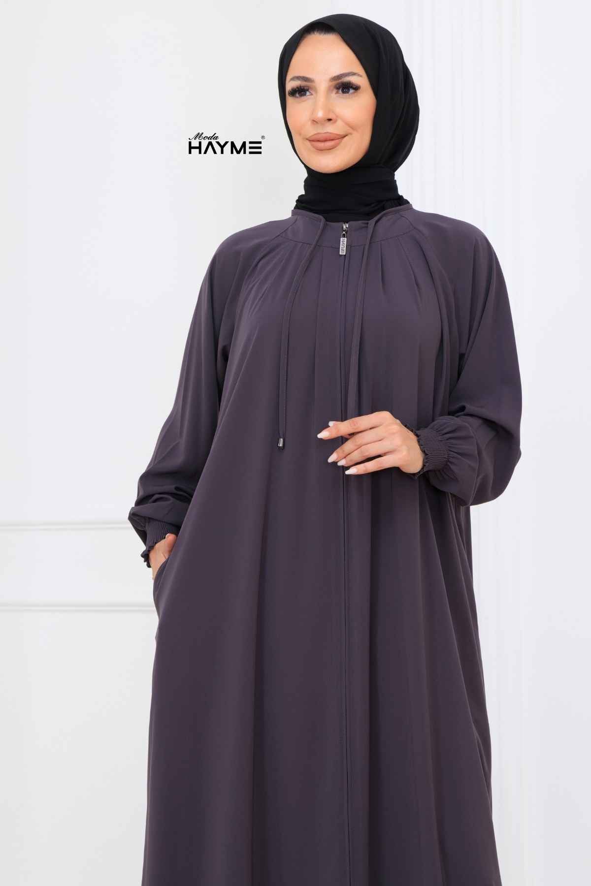 2463 Büzgülü Yaka Reglan Kol Ferace