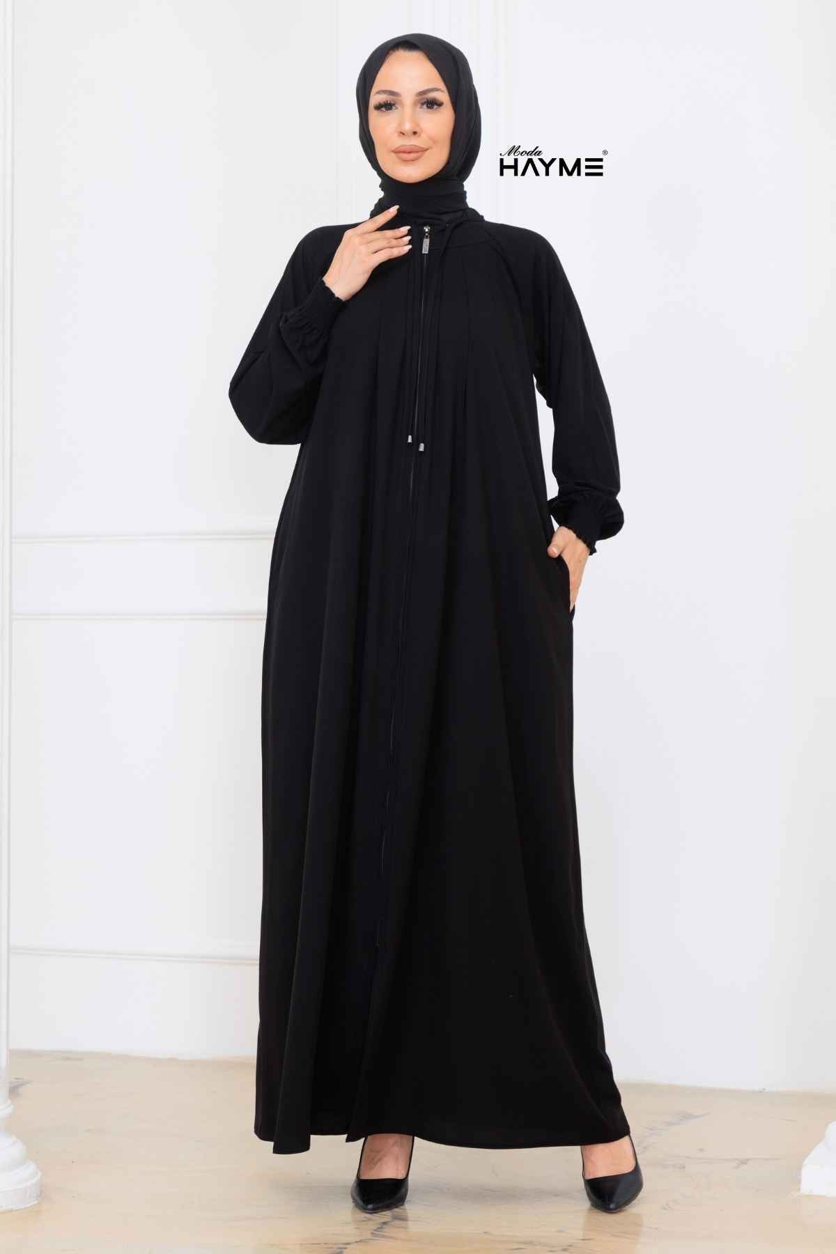2463 Büzgülü Yaka Reglan Kol Ferace