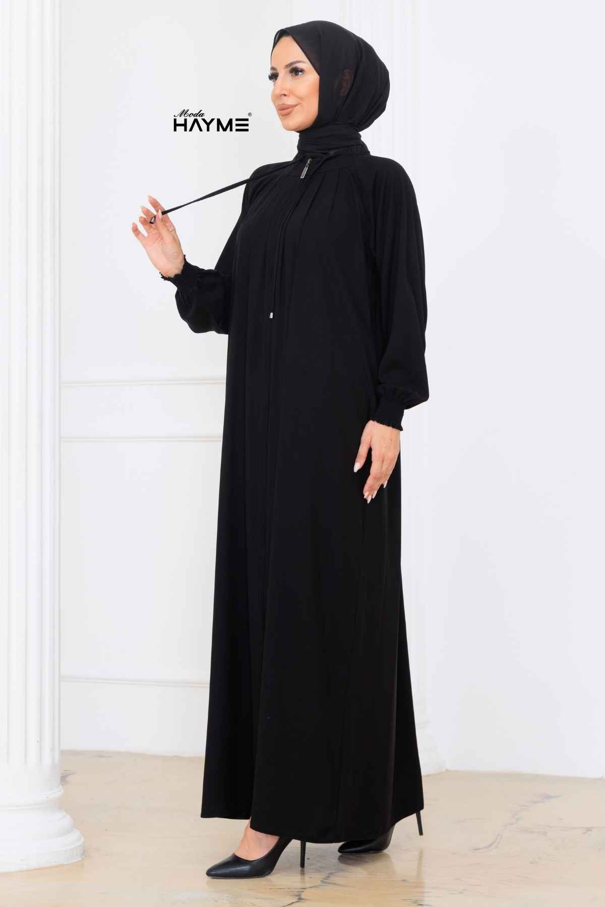 2463 Büzgülü Yaka Reglan Kol Ferace