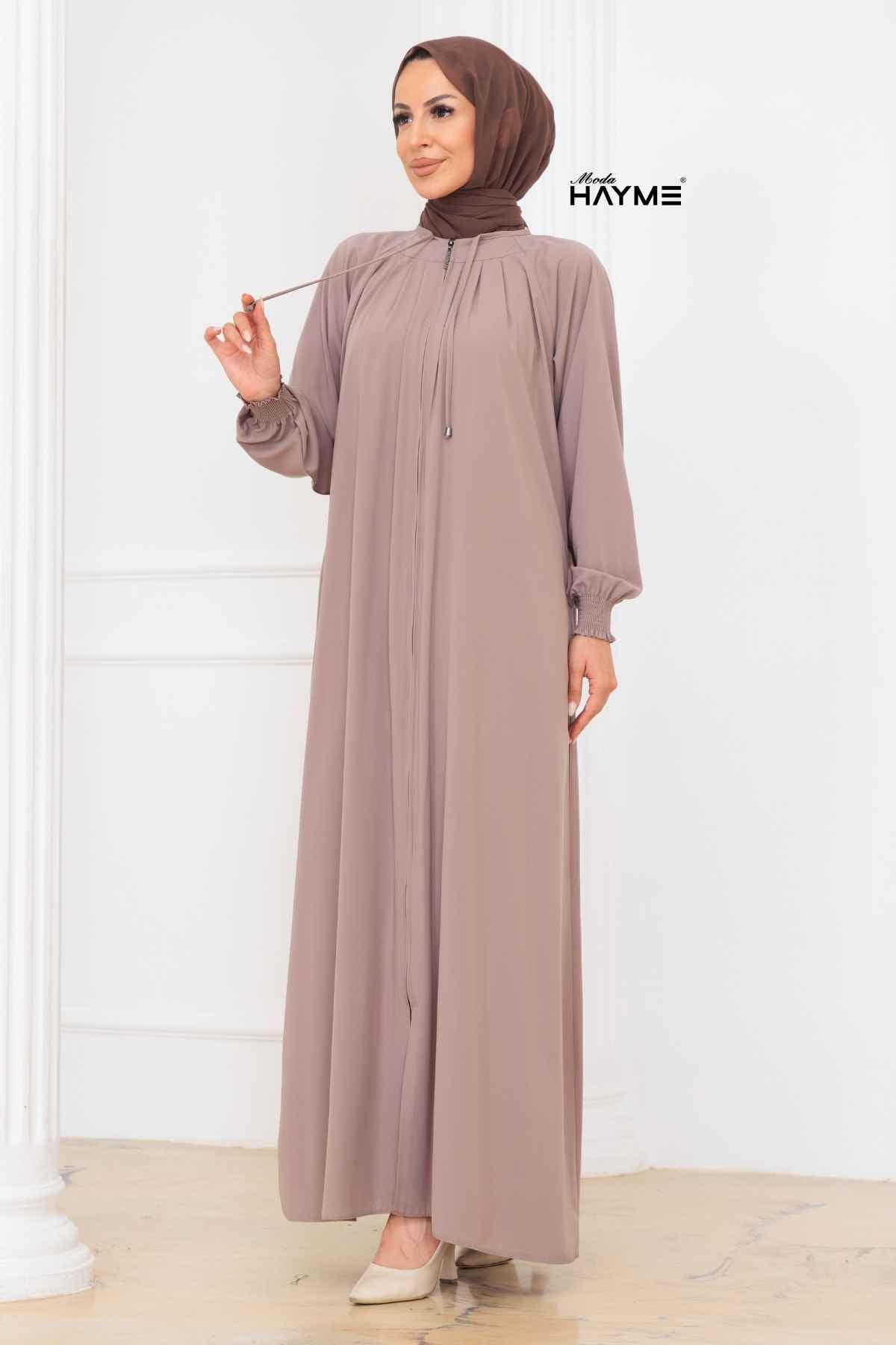 2463 Büzgülü Yaka Reglan Kol Ferace