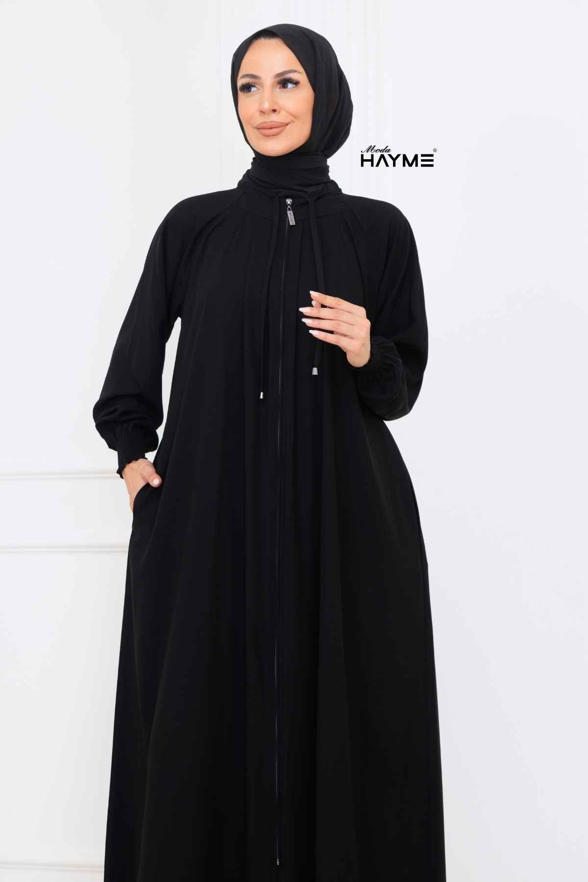 2463 Büzgülü Yaka Reglan Kol Ferace