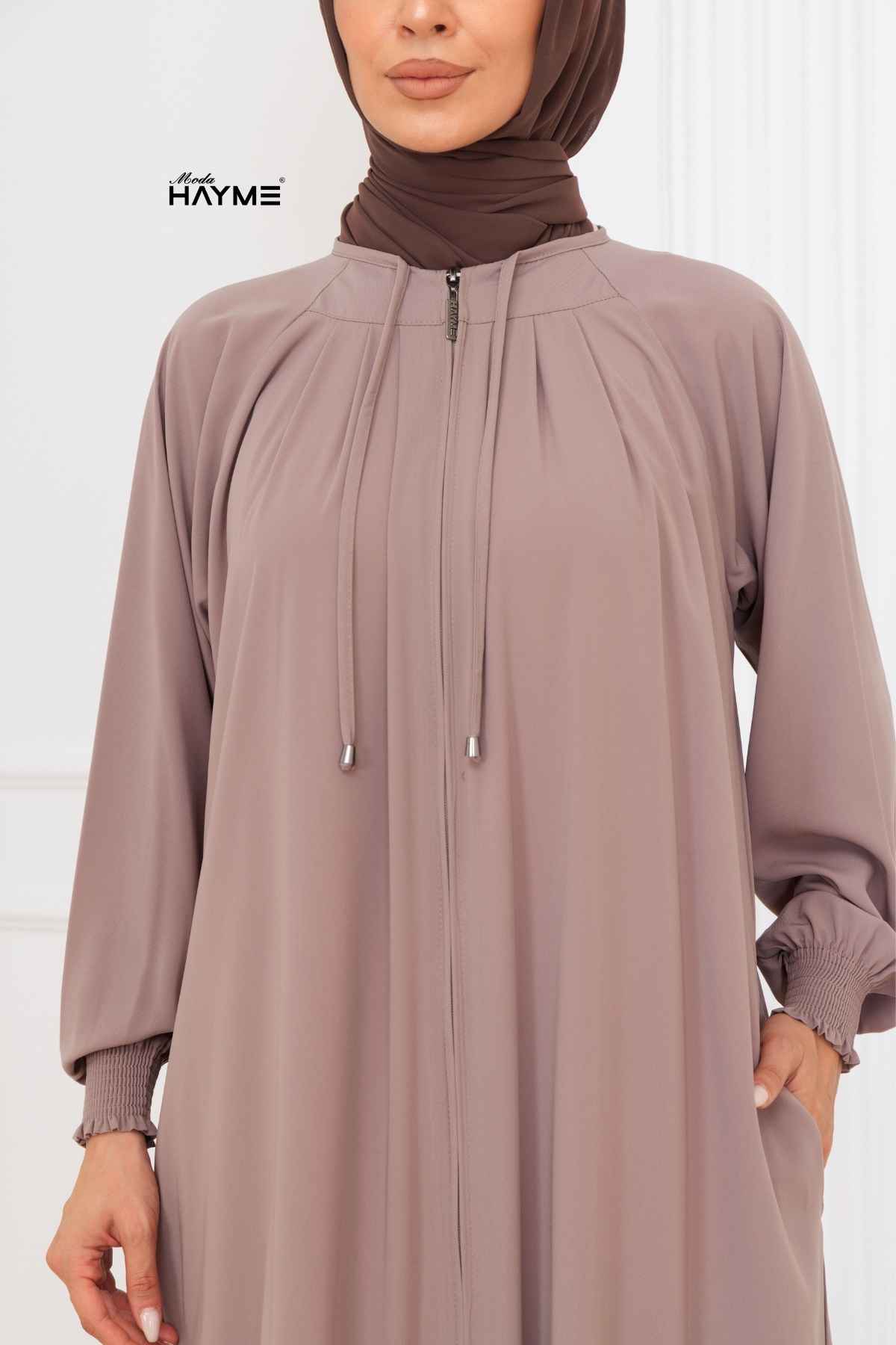 2463 Büzgülü Yaka Reglan Kol Ferace