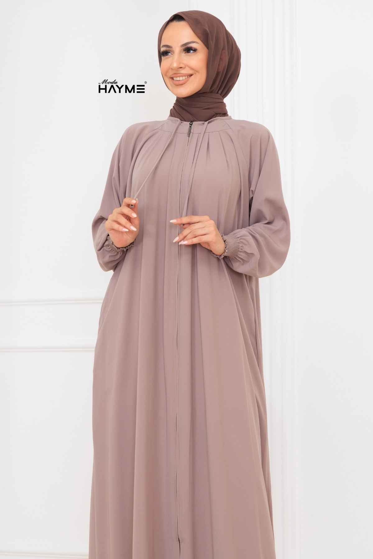 2463 Büzgülü Yaka Reglan Kol Ferace
