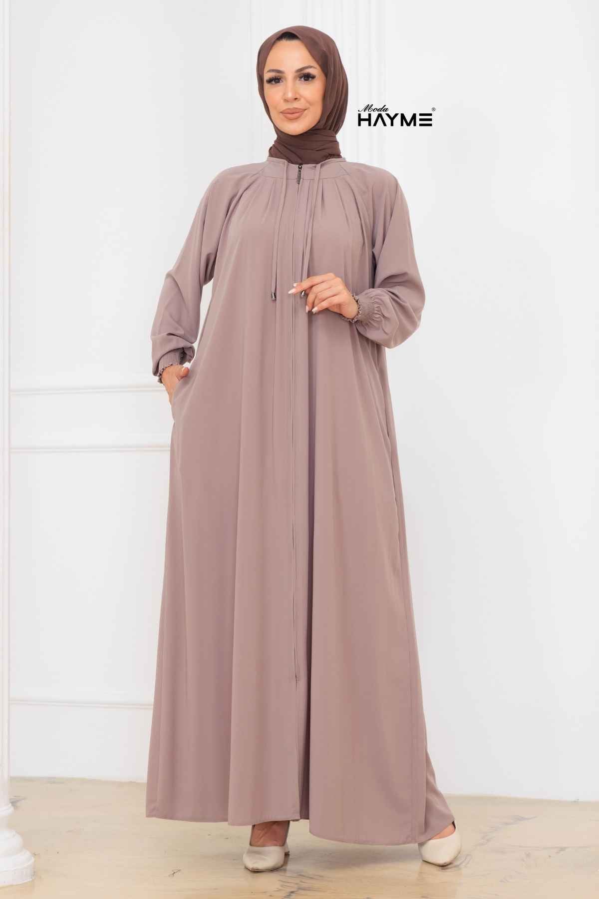 2463 Büzgülü Yaka Reglan Kol Ferace
