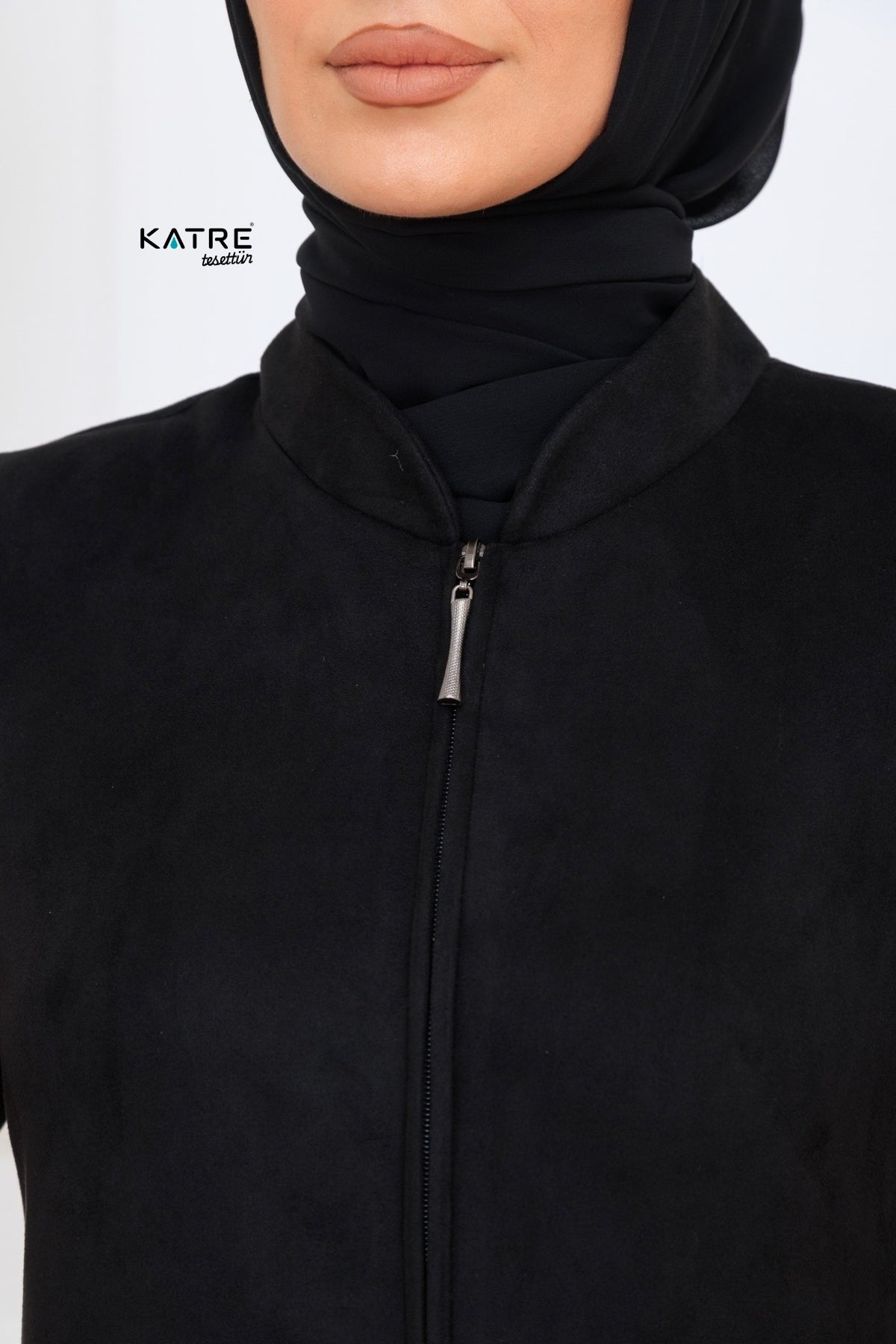 2682 Hakim Yakalı Metal Detaylı Süet Ferace