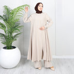 2601 - %85 Pamuklu Mevlana Kesim Tunik Pantolon İkili Tesettür Takım
