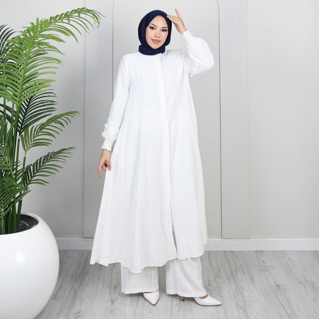 2601 - %85 Pamuklu Mevlana Kesim Tunik Pantolon İkili Tesettür Takım