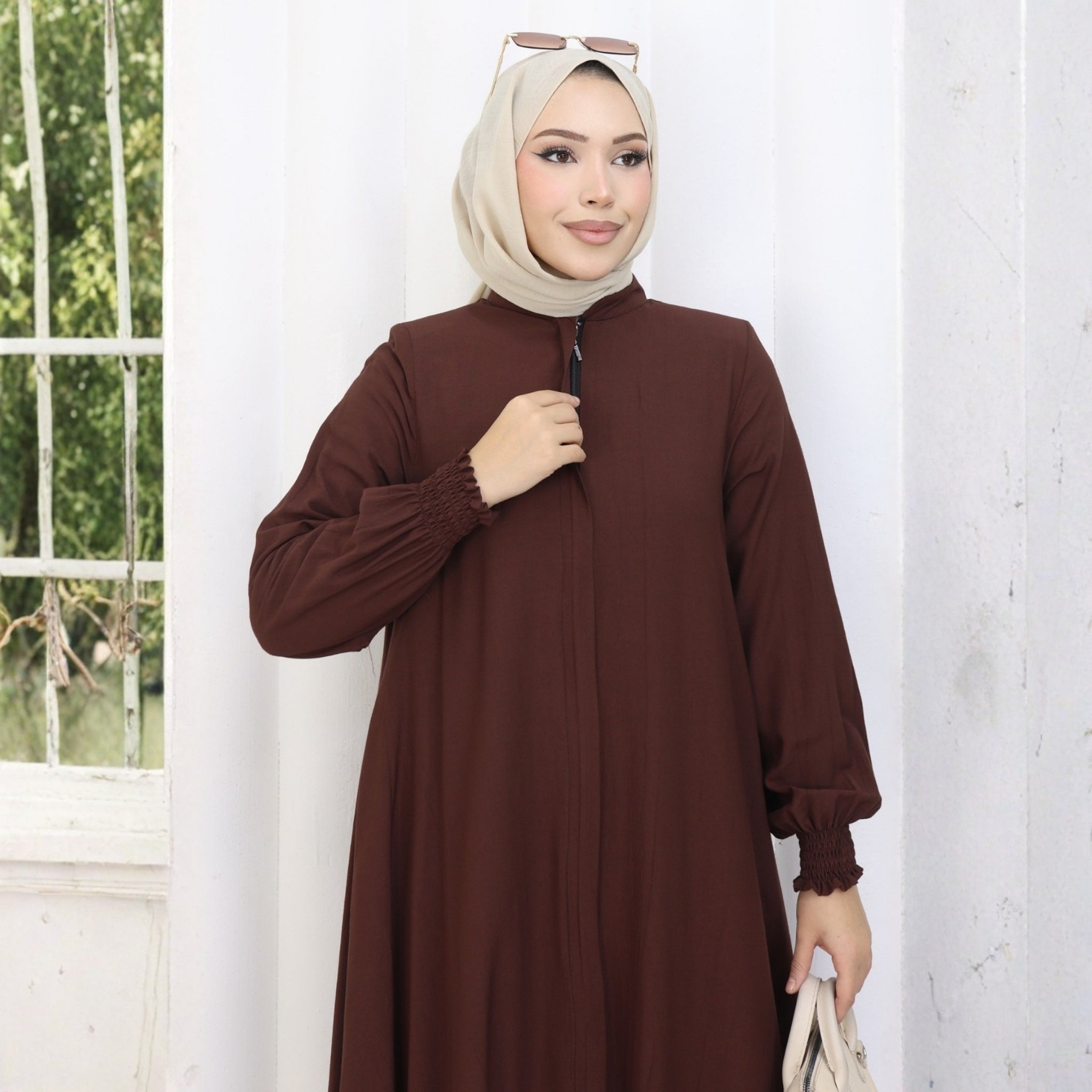 2601 - %85 Pamuklu Mevlana Kesim Tunik Pantolon İkili Tesettür Takım