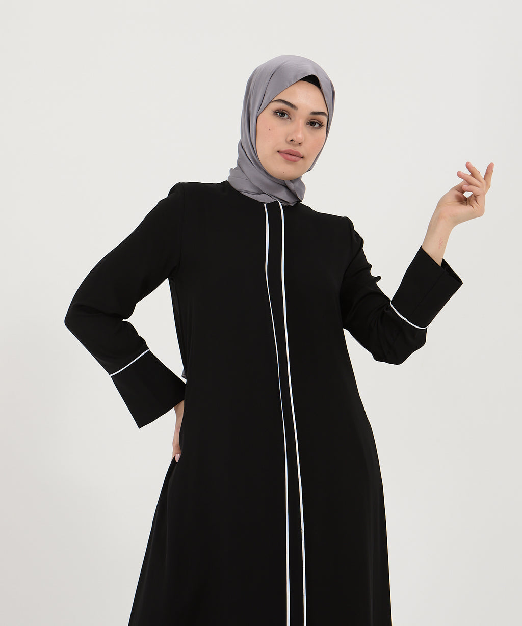 2413 Dubai İpek Biyeli Abaya
