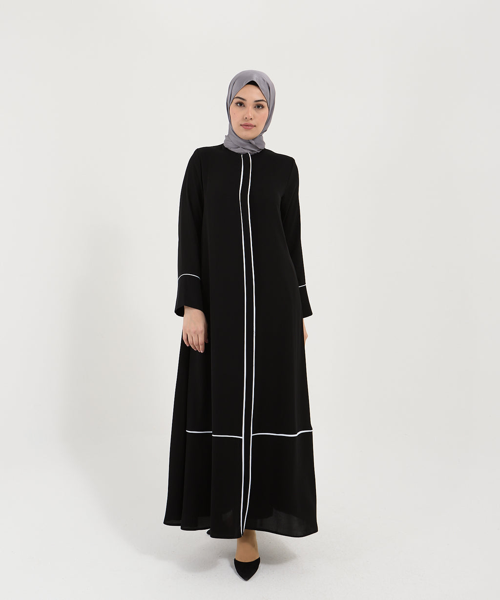 2413 Dubai İpek Biyeli Abaya
